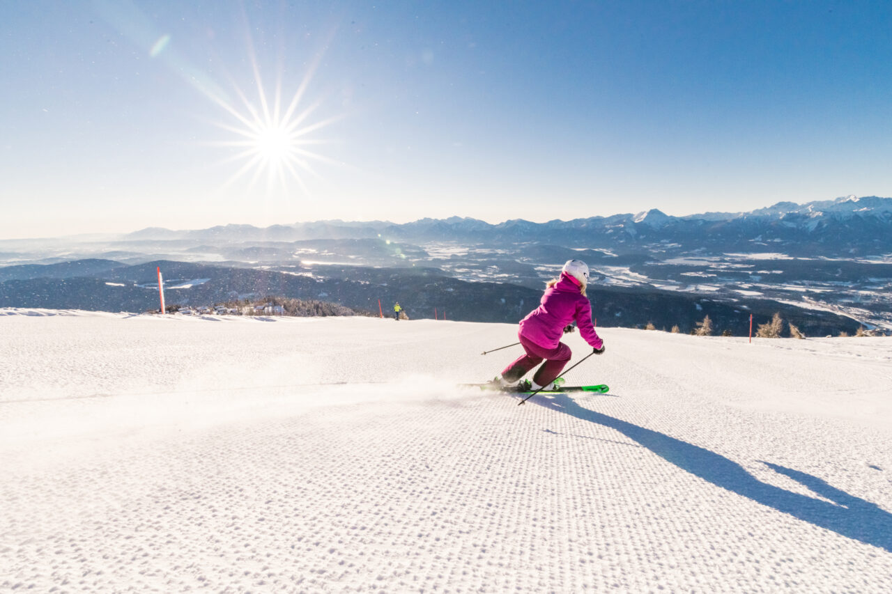 Skifahrerin auf der Gerlitzen Alpe