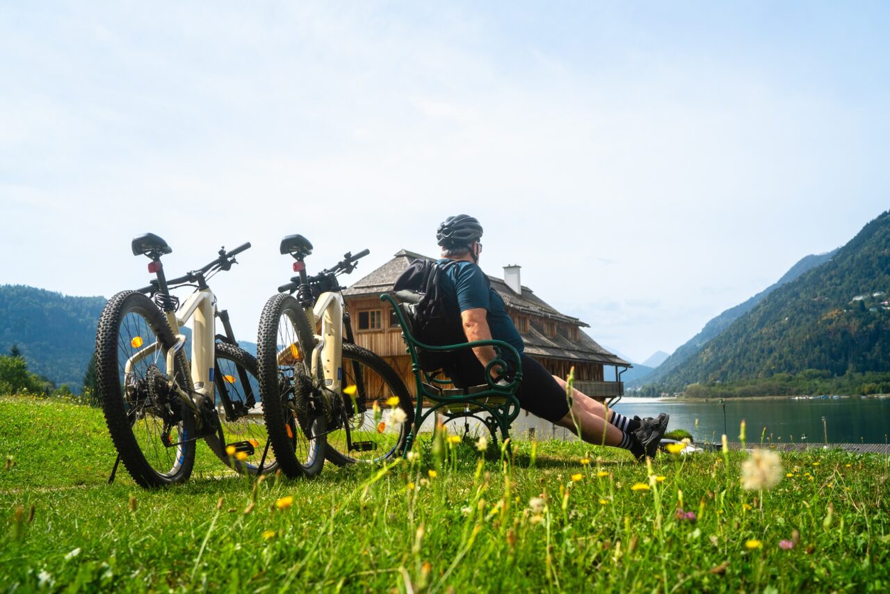 Radfahrer in Villach am see